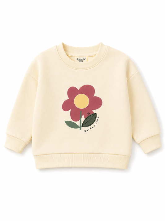 🌸 Baby Mädchen Sweatshirt "Garden Time" – Hellrosa 🌸