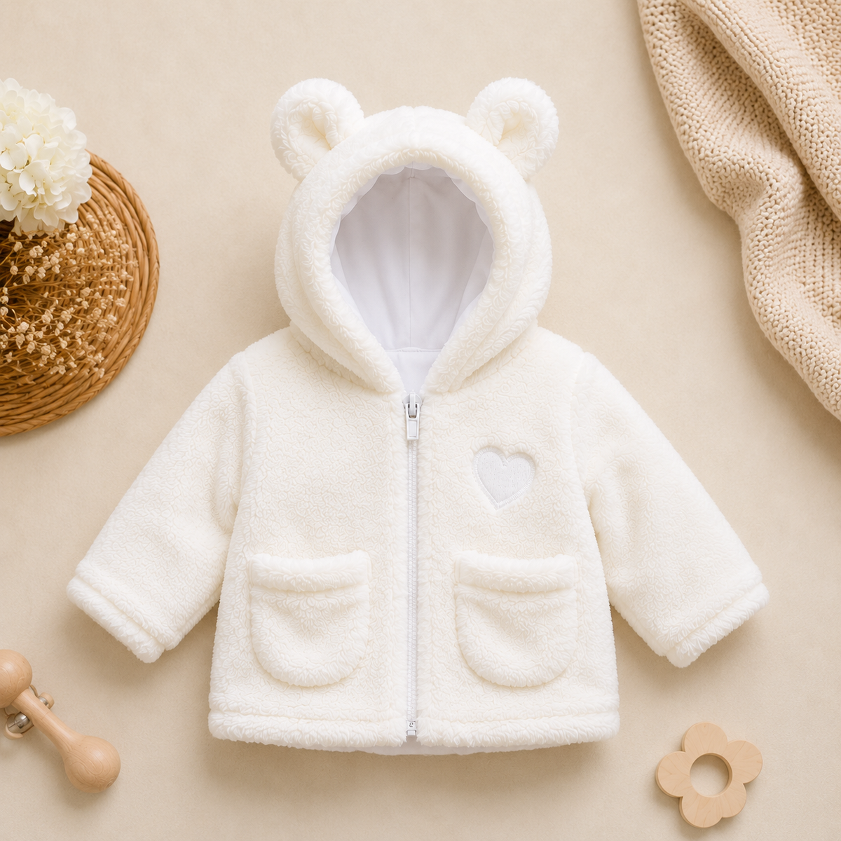 🤍 NAIMAKIDS Teddy-Jacke „Little Bear“ 🧸