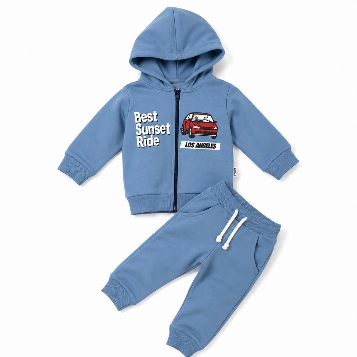 Baby Jungen Set 2-teilig - Kapuzenjacke & Jogginghose Hellblau