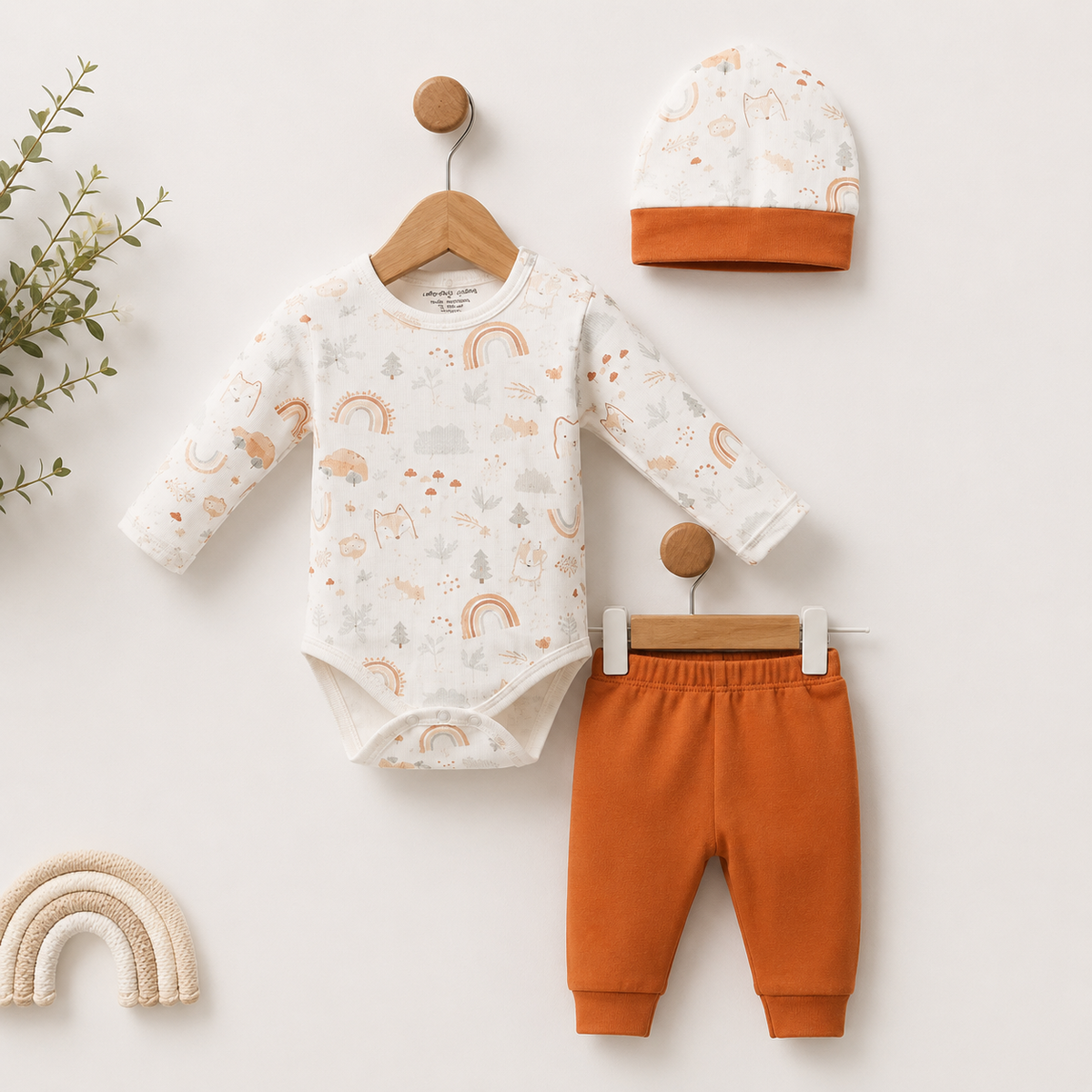 2-teiliges Baby Set mit Mütze – Body & Hose