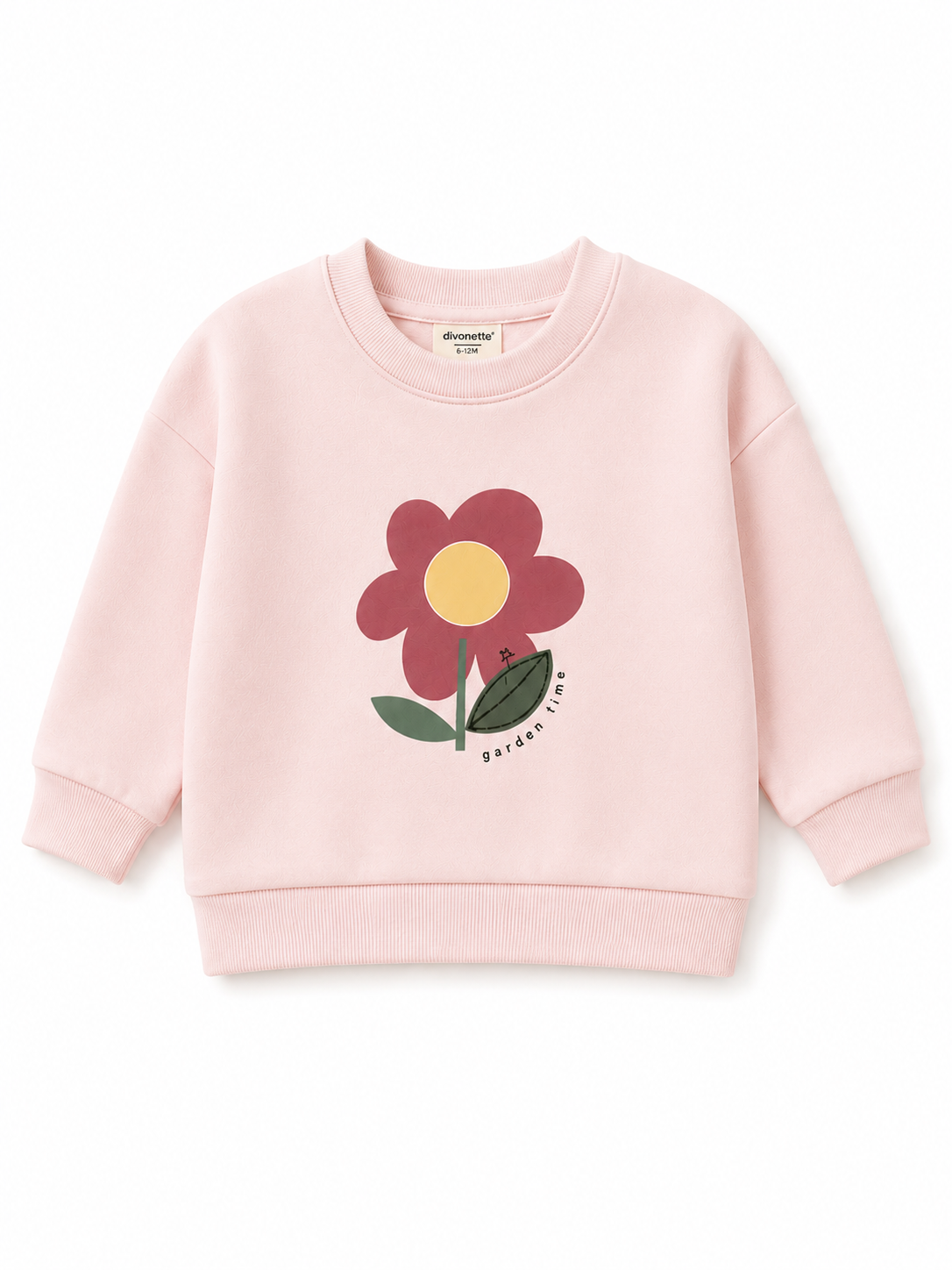 🌸 Baby Mädchen Sweatshirt "Garden Time" – Hellrosa 🌸