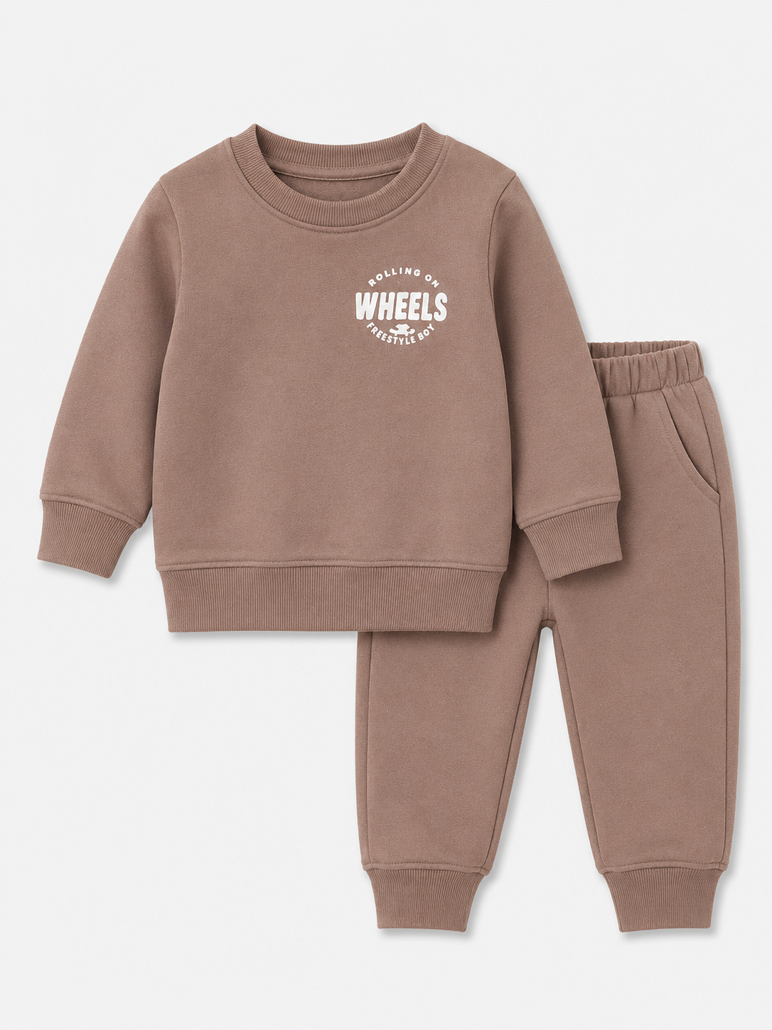🤎 Baby Jogginganzug "Wheels" – Taupe 🤎
