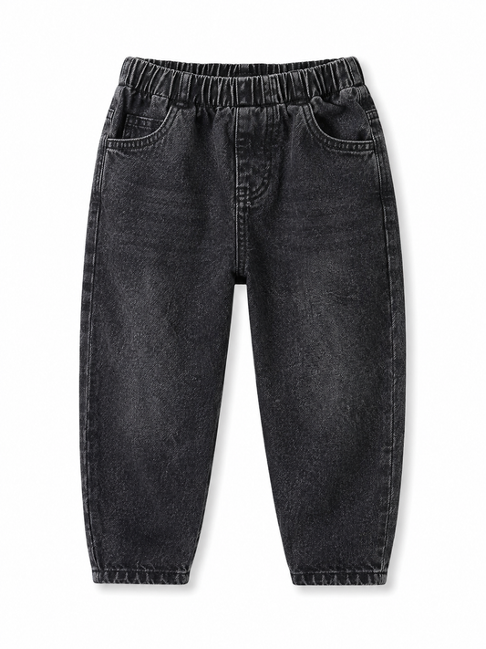 👖 Coole Kinder Baggy Jeans – Schwarz / Washed Look 🖤