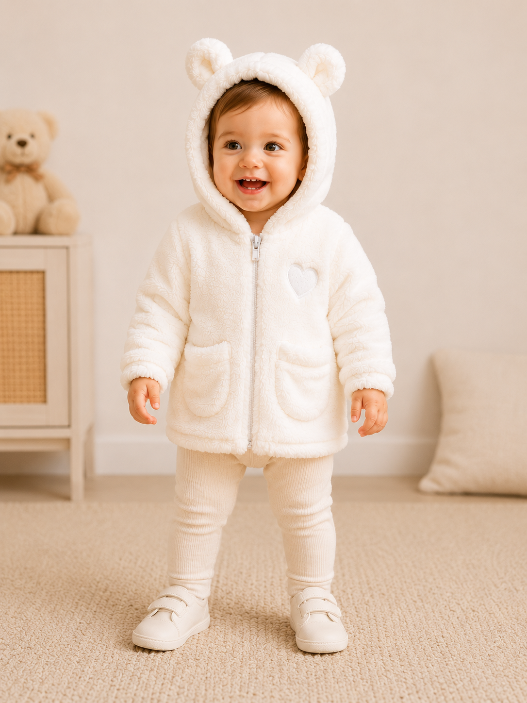 🤍 NAIMAKIDS Teddy-Jacke „Little Bear“ 🧸